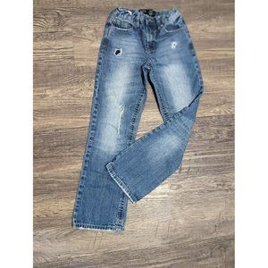 Distressed TK Axel Youth Boys Jeans Boot cut Size 12 Designer Denim Medium Wash